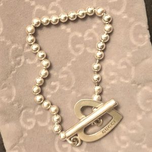 Discontinued Gucci Silver Heart Toggle Bracelet